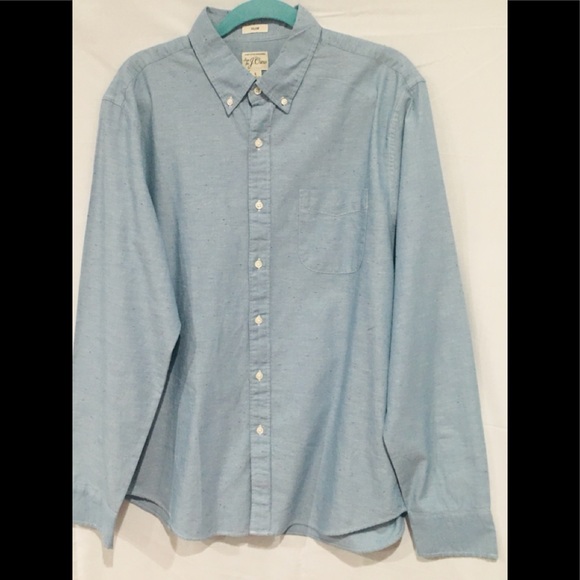 J. Crew Other - J. CREW Reimagined Shirt Button Down Light Weight Blue Size Large Slim